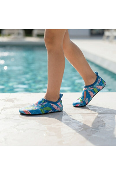 Genç Deniz ve Havuz Ayakkabısı Kaydırmaz Aqua Shoes Hızlı Kuruyan Plaj Su Ayakkabısı Desenli
