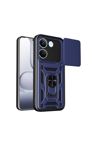 Generic Brand Xiaomi Poco X8 Pro Pars Lens Ring Silicone Case - Navy Blue