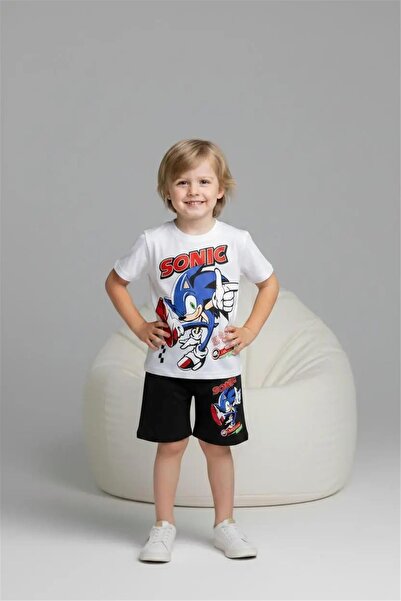 LUFFY KİDS Printed Boys' T-Shirt and Shorts Set 1053