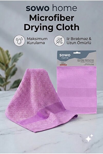 Sowo Home Mikrofiber Kurulama Bezi ,Büyük boy 40x60 cm Çok Amaçlı Temizlik Be...