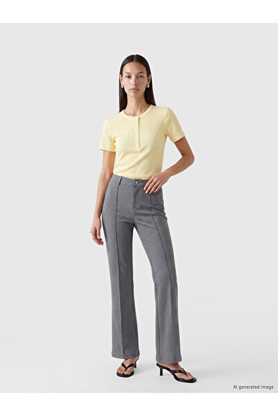 LC Waikiki Rmz Gi̇yi̇m Farkiyla Slim Fit Flared Women's Trousers
