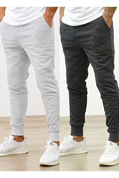 TORUK MAKTO Set of 2 Unisex Ribbed Leg Sweatpants Jogger Comfortable Fit Dail...