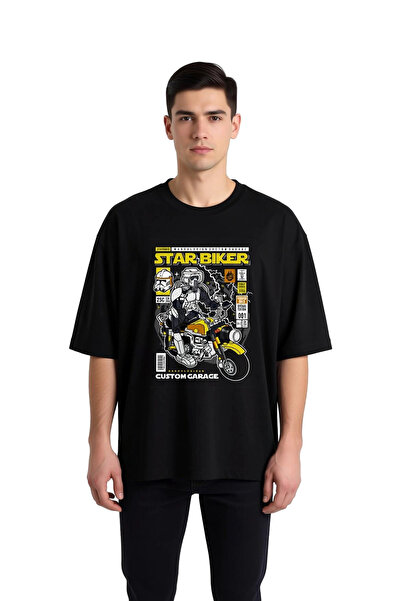 PayBuy Men's Oversize Graphic Printed Motorcycle Themed Short Sleeve T-Shirt ...