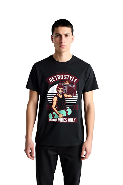PayBuy Men's Retro Graphic Printed T-Shirt with Positive Message Writing Casu...