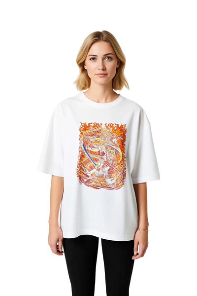 PayBuy Dragon Warrior Printed Women's Oversize T-Shirt