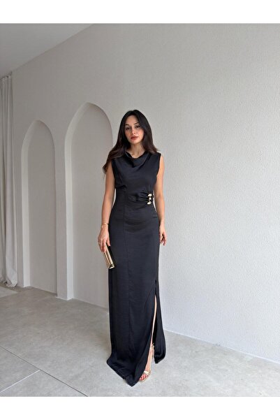 Mooi Butik Vi̇ora Maxi Dress 6325 - Black