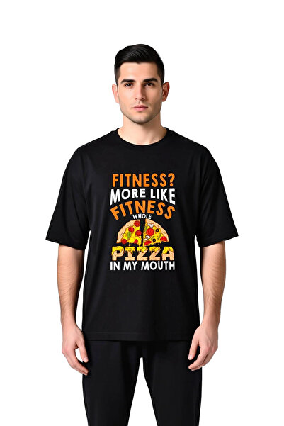 PayBuy Fitness? Mâncarea mea de pizza, dar! Tricou oversize imprimat pentru b...