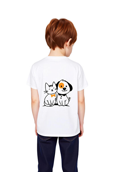 PayBuy Cute Cat Dog Friendship Printed Kids T-Shirt