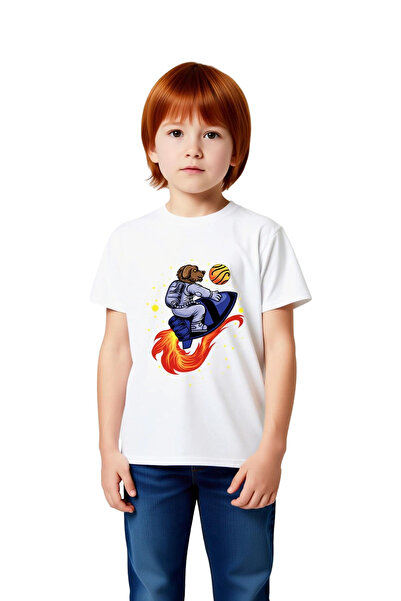 PayBuy Children's T-Shirt Astronaut Dog Basketball Rocket Space Printed Relax...