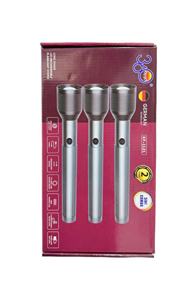 360 3-piece set of German Technology Long Range rechargeable LED flashlights,...