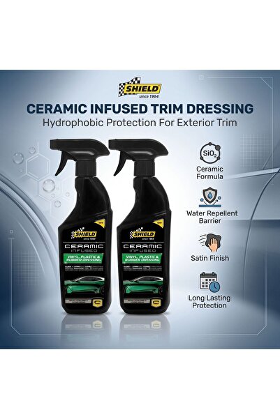 SHIELD Ceramic Infused Vinyl Plastic Rubber Dressing SIO2 Hydrophobic Beading...