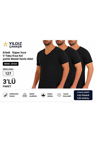 Yıldız Çamaşır Ανδρικό ΚΑΛΟΚΑΙΡΙΝΟ Σούπερ Λεπτό Κοντομάνικο Φανελάκι με λαιμό...