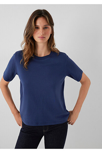 Mavi Navy Blue Basic T-Shirt Loose Fit / Comfortable Fit 1613820-70487