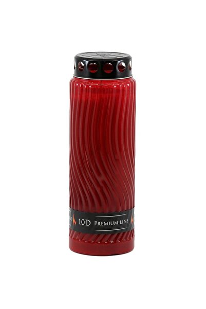 LCA Set 2 x Candela din Plastic cu Capac, Premium Line, Rosie, 10 Zile