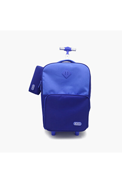 Roco Plain 2-Piece School Trolley Bag Set for Boys 5-8 Yrs with Pencil Case -...