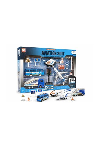 RoboCup Set de jucării aeroport - avion, elicopter, mașini și accesorii de tr...