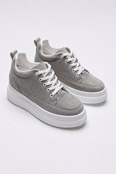 İX CloudLift Kadın Gizli Topuk Sneaker Süet Günlük Rahat Spor Ayakkabı Boy Uzatan 8cm