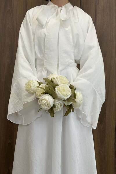 Faya Boutique White Diamonde Chiffon Dress