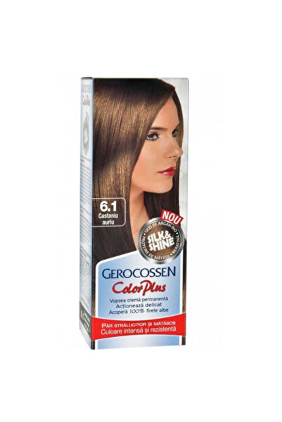 GEROCOSSEN Vopsea de Par Silk&Shine Color Plus, nuanta 6.1 Castaniu Auriu, 50 g
