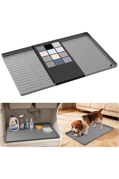 GENERAL URMONA Waterproof Silicone Under Sink Mat Shelf Liner for Kitchen and...