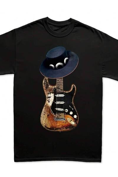 9JY Men's Vintage 1959 SRV T-Shirt - Retro Music Tee With Iconic Guitar Desig...