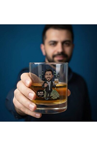 hediyemen Ultra Zengin Erkek Karikatürlü Viski Bardağı