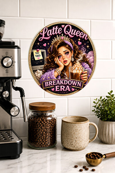 Mayeka Latte Queen Breakdown Era Ροζ Λαμπερό Στρογγυλό Τραπέζι MDF Καφέ