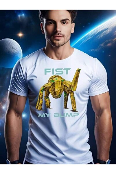 KYMC07 Men's T-Shirt Short Sleeve Graphic Printed With FIST MY BUMP Robot Design