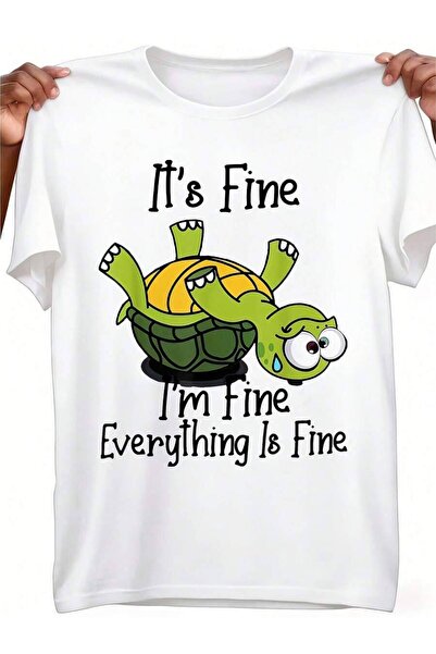 9JY Men'S Plus Size Funny It'S Okay No Problem Turtle Graphic TShirt Relaxed ...