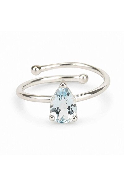 craftmystic Inel argint 925 ajustabil cu Topaz Albastru forma de lacrima - de...
