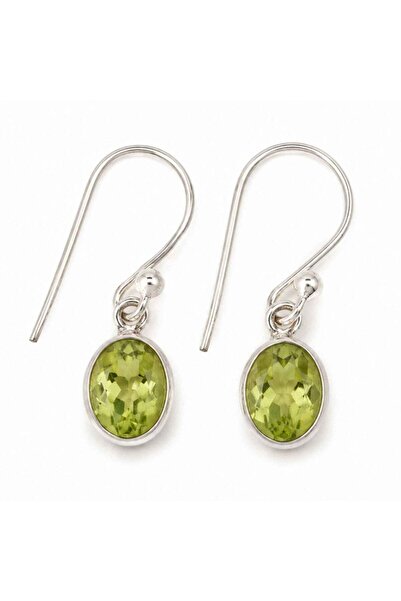 craftmystic Cercei Argint 925 cu Peridot Oval Fatetat - Prosperitate si Echil...