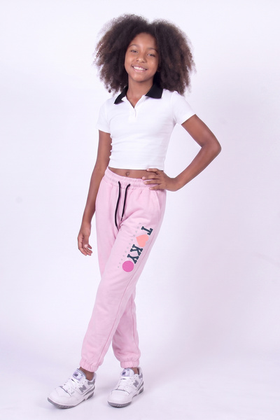 FYK KİDS Girl's Double Pocket Printed Colorful Jogger Sweatpants
