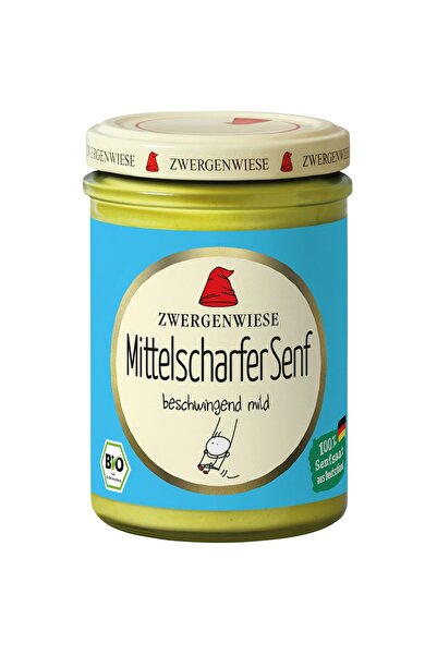 Zwergenwiese Muștar ușor picant, bio, fără gluten, 160ml