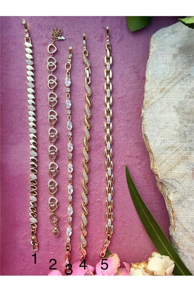 Merishe Jewerly Cm Jewerly (5-No) Chain and Zircon Stone Stainless Steel Brac...