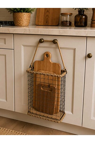 Egindra Metal Wire Mesh Kitchen Organizer Cutting Board Basket Multi-Purpose ...