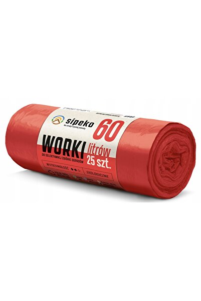 Sipeko Odolné LDPE pytle na odpad, 60 l, 60 x 72 cm, 20 mikronů, 25 ks/role, ...