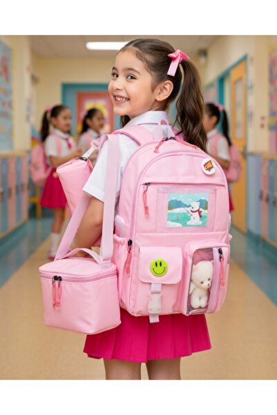 KY A+ Quality Korean Model Pink Girls Primary School Orthopedic Teddy Bear 3-...