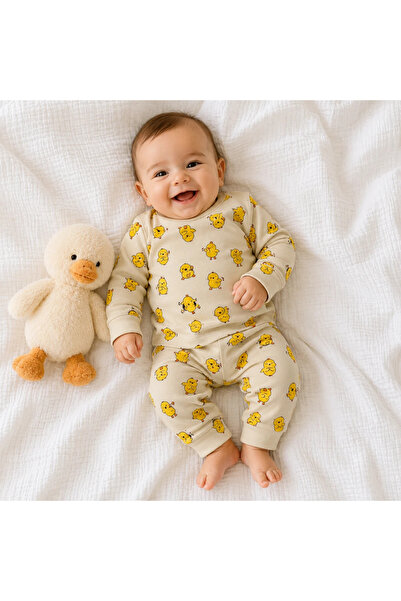 BEBELON DANSÇI CİVCİVLER BASKILI BEBEK TAKIM