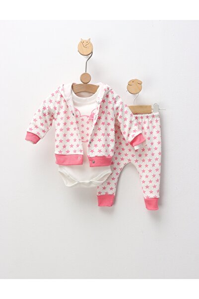 MiniKids Комплект Мини Звезди от 3 части, бяло-розов