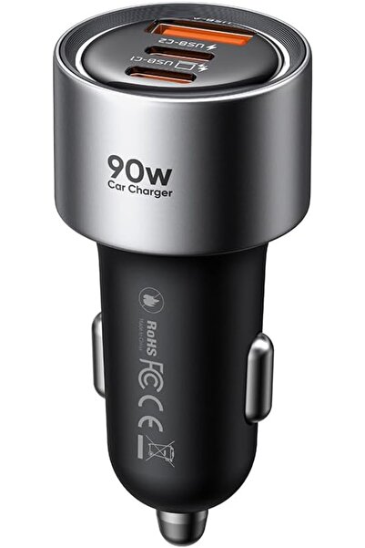 Mcdodo 90W Car Charger, 3-Port Fast Charging (2 USB-C + 1 USB-A), Supports Sa...