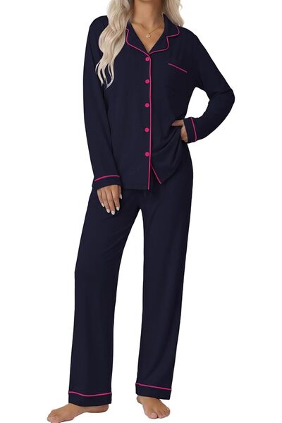 Ekouaer Pajamas Women's Long Sleeve Sleepwear Soft Button Down Loungewear Pjs...