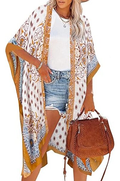Moss Rose Women's Beach Cover up Swimsuit Kimono Cardigan with Bohemian Flora...