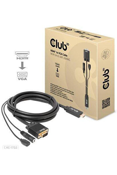 Other Καλώδιο Club3d HDMI σε VGA Αρσενικό-Αρσενικό 2μ 6.56 πόδια 28AWG