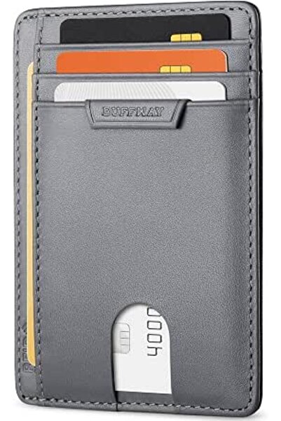 Buffway Mens RFID Blocking Slim Bifold Wallet Minimalist Leather Small Wallet...