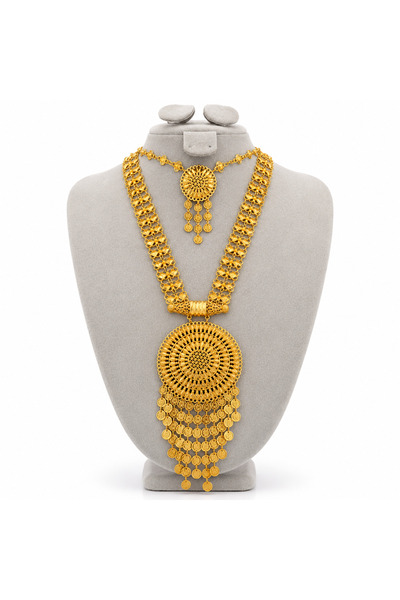 BELLA CİAO Gold-Tone Filigree Necklace & Earrings Set – Design 12