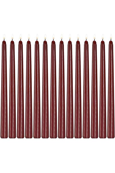 GENERAL Howemon 14 Pack Dark Red Taper Candles 12 Inch Tall 3/4 Inch Thick Bu...
