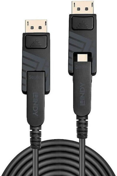LİNDY Καλώδιο DisplayPort αρσενικό - DisplayPort αρσενικό 50μ Μαύρο (38484)