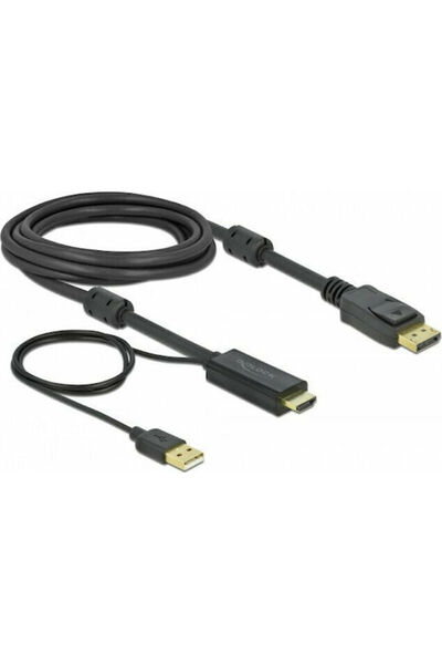 DELOCK Καλώδιο DisplayPort αρσενικό - HDMI αρσενικό 3μ Μαύρο (85965)