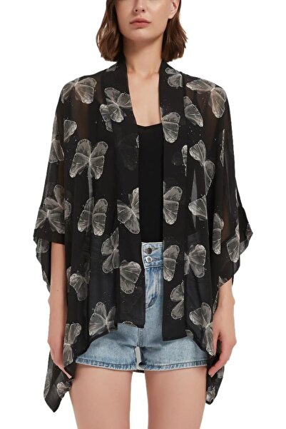Maxfort Women's Loose Print Sheer Chiffon Kimono Beach Swim Cover up Cardigan...