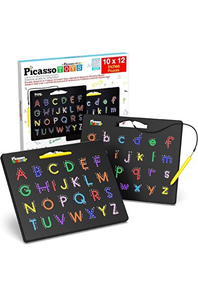 PicassoTiles لوحة رسم مغناطيسية مزدوجة الجوانب 2 في 1 من بيكاسو تايلز، للحروف...